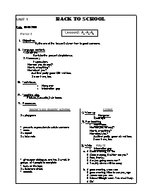 Giáo án môn Tiếng Anh Lớp 7 - Unit 1: Back to school - Lesson 2: A3-A4-A5