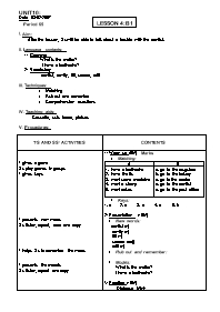 Giáo án môn Tiếng Anh Lớp 7 - Unit 10 - Lesson 4: B1