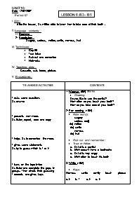 Giáo án môn Tiếng Anh Lớp 7 - Unit 10 - Lesson 6: B3-B5