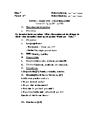 Giáo án môn Tiếng Anh Lớp 7 - Unit 11: Keep fit. Stay healthy - Lesson 1: A1