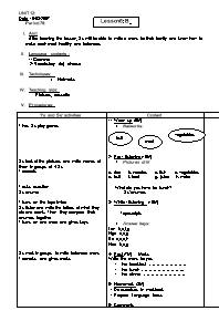 Giáo án môn Tiếng Anh Lớp 7 - Unit 12 - Lesson 6: B4