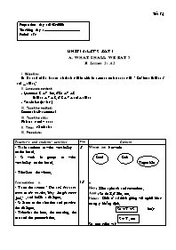 Giáo án môn Tiếng Anh Lớp 7 - Unit 12: Let’s eat ! - A. What shall we eat ? - Lesson 2: A 2