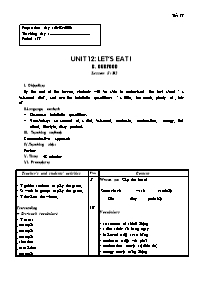 Giáo án môn Tiếng Anh Lớp 7 - Unit 12: Let’s eat ! - B. Our food - Lesson 5: B2