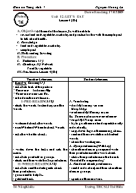 Giáo án môn Tiếng Anh Lớp 7 - Unit 12: Let’s eat - Lesson 4: B1 - Nguyễn Hoàng Lê