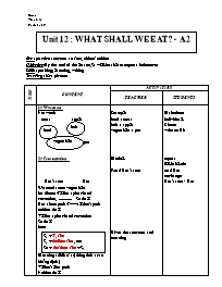 Giáo án môn Tiếng Anh Lớp 7 - Unit 12: What shall weeat ? - A2