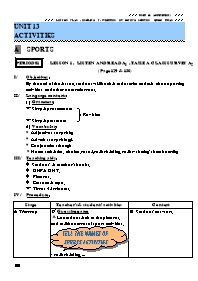 Giáo án môn Tiếng Anh Lớp 7 - Unit 13: Activities (Bản 3 cột)