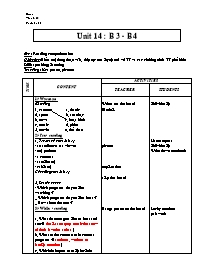 Giáo án môn Tiếng Anh Lớp 7 - Unit 14: B 3-B4