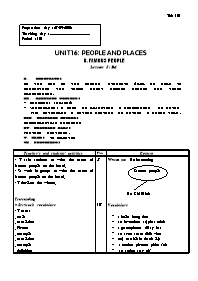 Giáo án môn Tiếng Anh Lớp 7 - Unit 16: People and places - B. Famous people - Lesson 5: B4