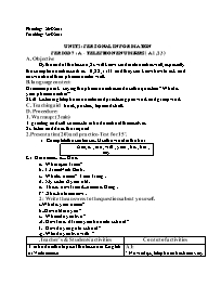 Giáo án môn Tiếng Anh Lớp 7 - Unit 2: Personal information - Period 7: A-Telephone numbers (A1,2,3 )