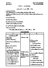 Giáo án môn Tiếng Anh Lớp 7 - Unit 3: At home - Lesson 1: A1 (P29 – 31)