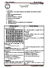 Giáo án môn Tiếng Anh Lớp 7 - Unit 3: At home - Lesson 3: A3, 4 - Nguyễn Hoàng Lê