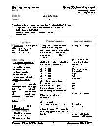 Giáo án môn Tiếng Anh Lớp 7 - Unit 3: At home - Nguyễn Đức Luân