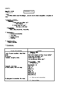 Giáo án môn Tiếng Anh Lớp 7 - Unit 3 - Lesson 3: B1