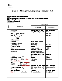 Giáo án môn Tiếng Anh Lớp 7 - Unit 3: What a 