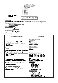 Giáo án môn Tiếng Anh Lớp 7 - Unit 4: At school - Lesson 1: A1-A2-A3