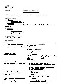 Giáo án môn Tiếng Anh Lớp 7 - Unit 6 - Lesson 3: A (3-4)