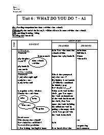 Giáo án môn Tiếng Anh Lớp 7 - Unit 6 : What do you do ? - A1