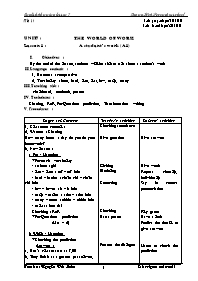 Giáo án môn Tiếng Anh Lớp 7 - Unit 7: The world of work - Nguyễn Đức Luân