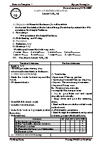 Giáo án môn Tiếng Anh Lớp 7 - Unit 9: At home and away - Lesson 4: B 3, 4 - Nguyễn Hoàng Lê