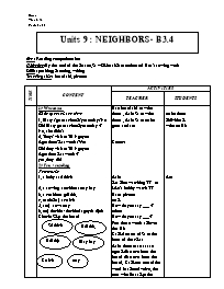 Giáo án môn Tiếng Anh Lớp 7 - Units 9: Neighbors - Period 61: B3.4