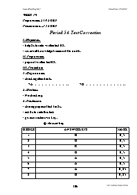 Giáo án môn Tiếng Anh Lớp 7 - Week 19 - Trường THCS Tân Sơn