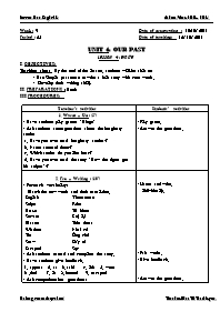 Giáo án môn Tiếng Anh Lớp 8 - Unit 4: Our past - Lesson 4: Write