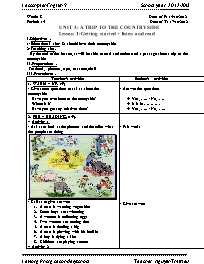 Giáo án môn Tiếng Anh Lớp 9 - Unit 3: A trip to the countryside - Lesson 1: Getting started + listen and read