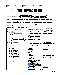 Giáo án môn Tiếng Anh Lớp 9 - Unit 6: The environment - Trương Minh Tâm
