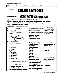 Giáo án môn Tiếng Anh Lớp 9 - Unit 8: Celebrations - Trương Minh Tâm