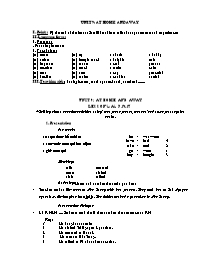 Giáo án Tiếng Anh Lớp 7 - Unit 9: At home and away