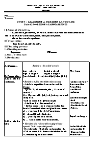 Giáo án Tiếng Anh Lớp 9 - Unit 4: Learning a foreign language - Period 25, Lesson 6: Language focus