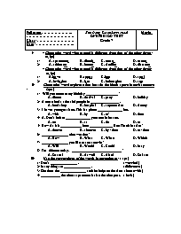 Đề kiểm tra 1 tiết môn Tiếng Anh Lớp 7 - Kim Dong Secondary school