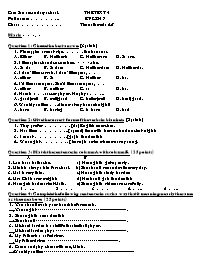 Đề kiểm tra 45 phút số 4 môn Tiếng Anh Lớp 7 - Cam Son secondary school