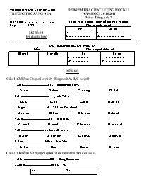 Đề kiểm tra chất lượng học kì I môn Tiếng Anh 7 - Năm học 2010-2011 - Mã đề 01