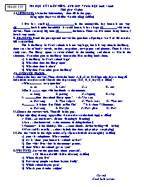 Đề thi học kỳ I môn Tiếng Anh Khối 7