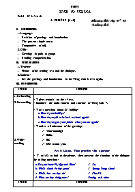 Giáo án chi tiết môn Tiếng Anh Lớp 7 - Học kì