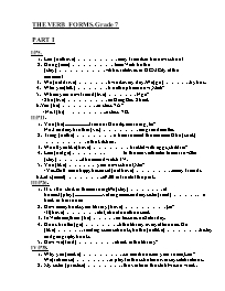 Giáo án dạy phụ đạo Tiếng Anh 7