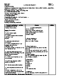 Giáo án môn Tiếng Anh 7 - Period 19: Language focus 3