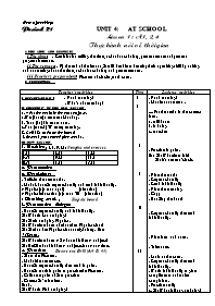 Giáo án Môn Tiếng Anh 7 - Period 21, Unit 4: At School - Lesson 1 : A1, 2, 4