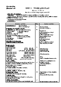 Giáo án môn Tiếng Anh 7 - Period 30, Unit 5: Work and play - Lesson 5: B3, 4