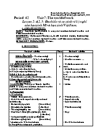 Giáo án môn Tiếng Anh 7 - Period 42, Unit 7: The world of work - Lesson 2: A2, 3