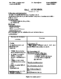 Giáo án môn Tiếng Anh 7 - Unit 4: At school - Period 22: A6 - Nguyen Quyen