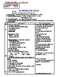 Giáo án môn Tiếng Anh 7 - Unit 9: At home and away (Bản 3 cột)