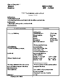 Giáo án môn Tiếng Anh Khối 7 - Tuần 19, 20 - Năm học 2011-2012