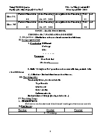 Giáo án môn Tiếng Anh Khối 7 - Unit 1: Back to school - Period 6: B6, 7. Name and addresses - Trường THCS Ngam La