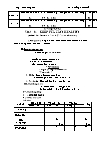 Giáo án môn Tiếng Anh Khối 7 - Unit 11: Keep fit, stay healthy - Period 66, Lesson 2: A 2, 3-A check-up - Trường THCS Ngam La