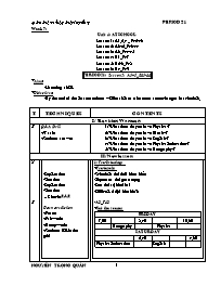 Giáo án môn Tiếng Anh Khối 7 - Unit 4: At school - Period 21, Lesson 2: A3+5 - Nguyễn Trọng Quân