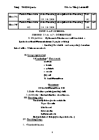 Giáo án môn Tiếng Anh Khối 7 - Unit 4: At school - Period 23: A-6, 7: Schedules - Trường THCS Ngam La
