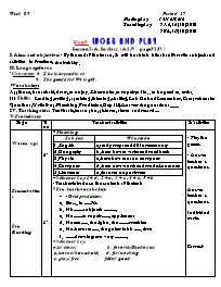 Giáo án môn Tiếng Anh Khối 7 - Unit 5: Work and play - Lesson 2: A. In class (A2, 3)