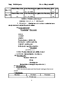 Giáo án môn Tiếng Anh Khối 7 - Unit 5: Work and play - Period 28: 4, 5 , 6 , 7-In class - Trường THCS Ngam La